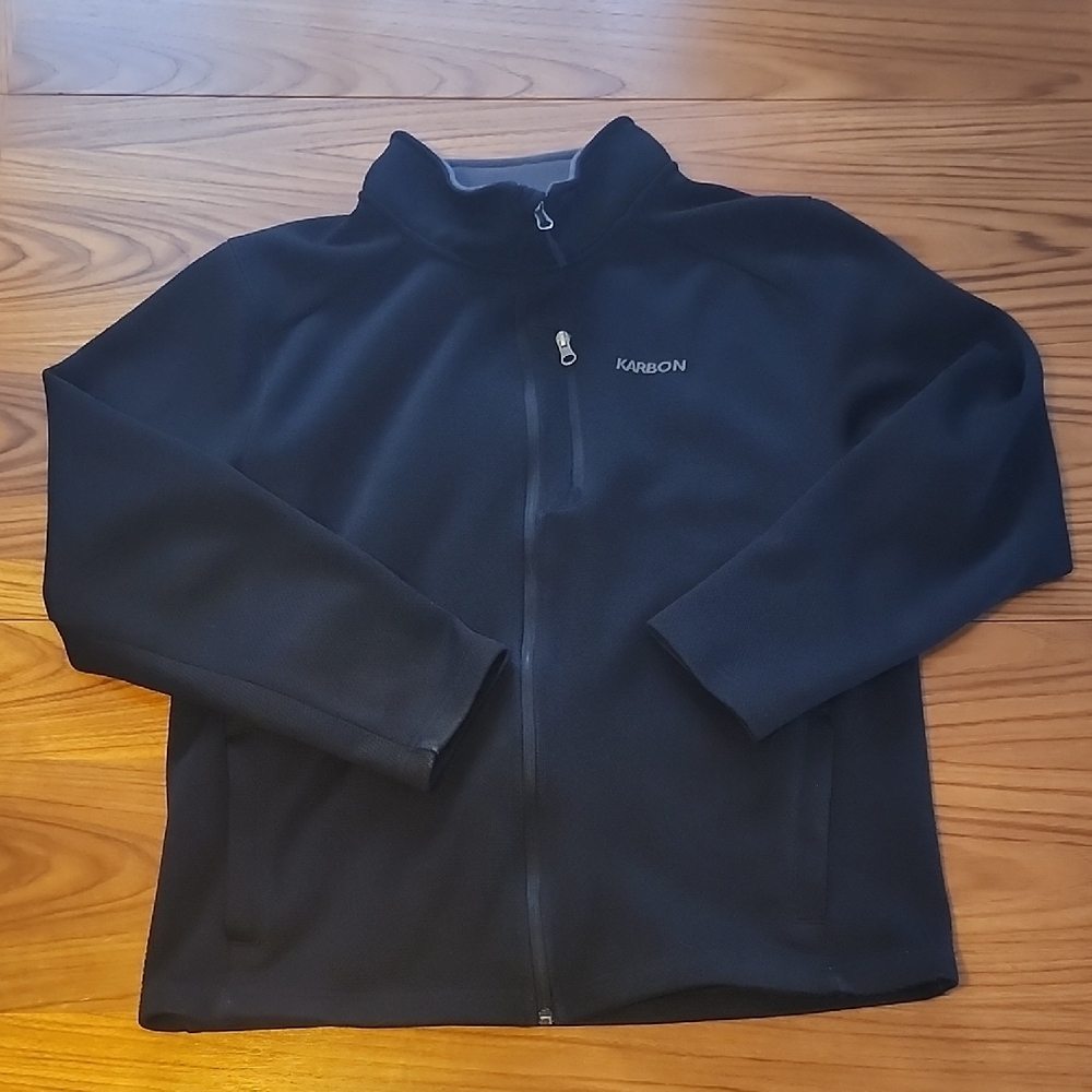 Karbon Black Lightweight Shirt Jacket with Standing Collar